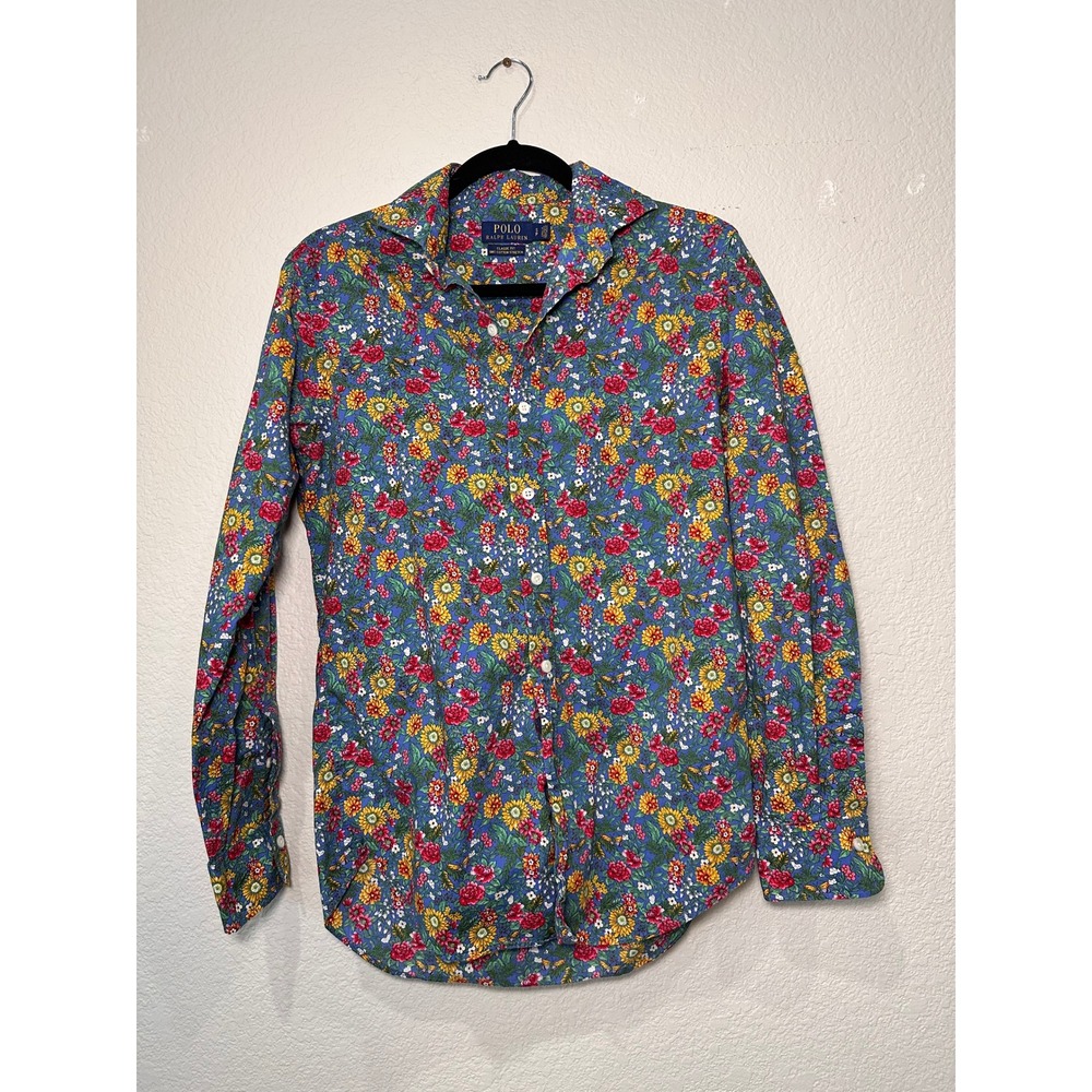 Polo Ralph Lauren Womens Classic Fit Floral Butterfly Print Button Up Size S